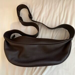 Dark Brown Leather Crossbody Bag